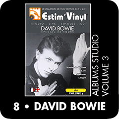 Cote argus David Bowie, Discographie cotéee de David Bowie, Station To Station, Golden Years, Word On A Wing, TVC 15, Stay, Wild Is The Wind, Speed Of Life, Breaking Glass, What In The World, Sound And Vision, Always Crashing In The Same Car, Be My Wife, Low, A New Career In A New Town, Warszawa, Art Decade, Weeping Wall, Subterraneans, Beauty And The Beast • Joe The Lion • «Heroes» • Sons Of The Silent Age,  Blackout, V-2 Schneider, Sense Of Doubt, Moss Garden, Neuköln, The Secret Life Of Arabia, Lodger,Fantastic Voyage, African Night Flight,  Move On, Yassassin, Red Sails, D.J., Look Back In Anger, Boys Keep Swinging, Repetition, Red Money, wwwx.estinvinyl.com