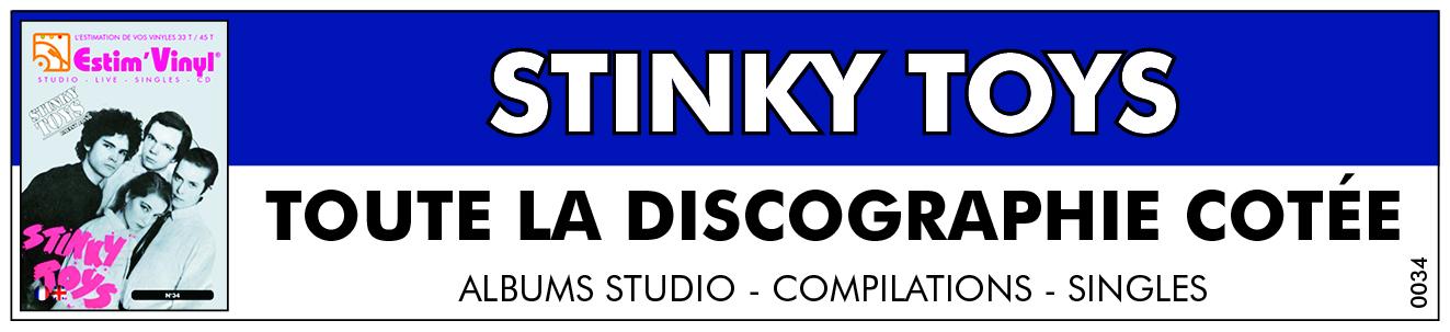 Retrouvez la discographie cotée de Stinky Toys, discographie cotée vinyles studio Stinky Toys, album studio Stinky Toys, valeurs des vinyles 33 tours de Stinky Toys, cote vinyles 33 tours de Stinky Toys, albums studio et live Stinky Toys, cote vinyles 33 tours deStinky Toys, Plastic Faces, Stinky Toys, Boozy Creed, Driver Blues, www.estimvinyl.com.